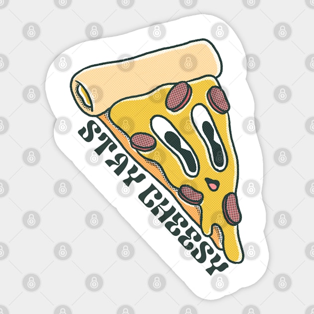 Stay Cheesy Pizza Sticker by graphicsbyedith